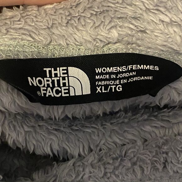 The North Face Women’s XL Gray Sherpa Fleece Hooded Sweatshirt Kangaroo Pocket - Picture 3 of 12